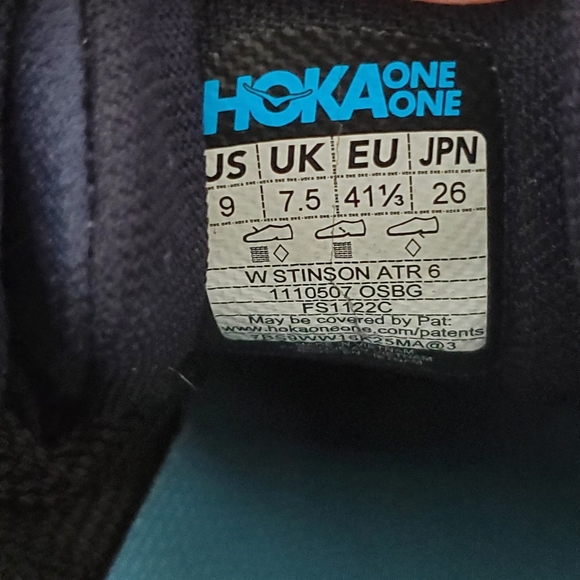 Hoka One One Womens Stinson ATR 6 Running Shoes Blue 1110507 Size 9 EUC - Picture 12 of 12